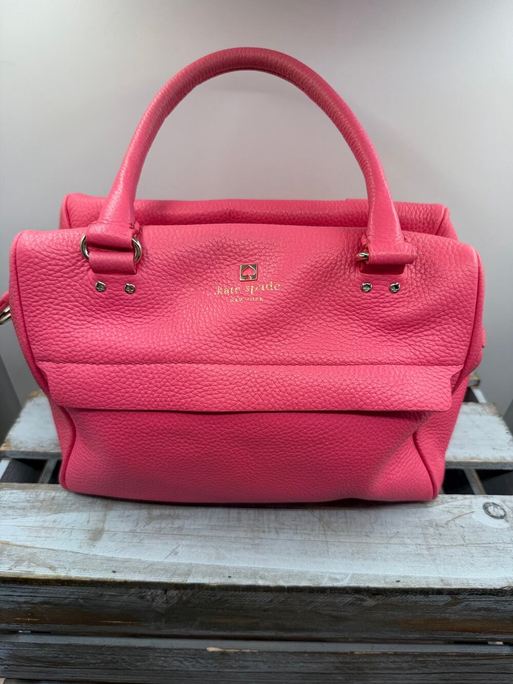 KATE SPADE NewYork Pink Pebbled Leather Satchel Bag/Shoulder Tote Purse/Handbag